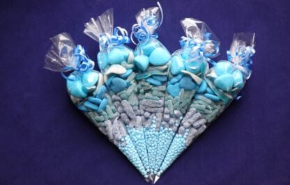 Blue sweets party cone bags