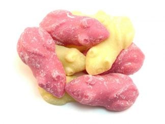 Traditional Pink and White Chocolate Mice are a favourite pick and mix chocolate choice.
