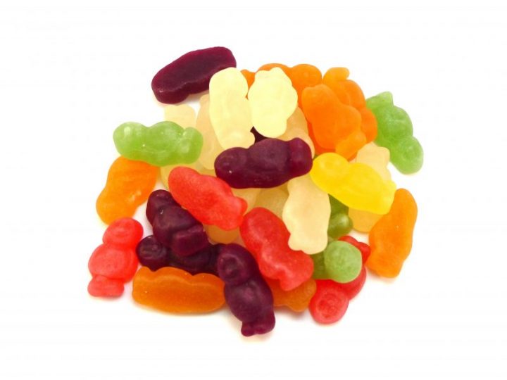 delicious Haribo Jelly babies in a colourful tumble