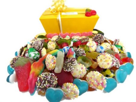 Pick and Mix sweet box - the entire colourful contents of one of our Kilo boxes of assorted quality sweets. jellies sweets, fizzy sweets and chocolates all make for the most delicious and colourful display.