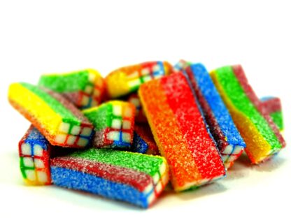 rainbow brick fizzy sweets