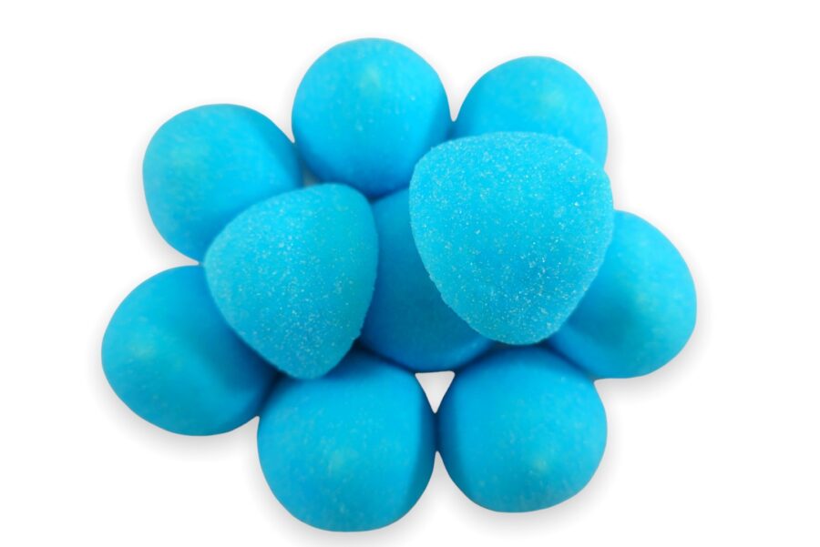 Blue marshmallow paintball sweets