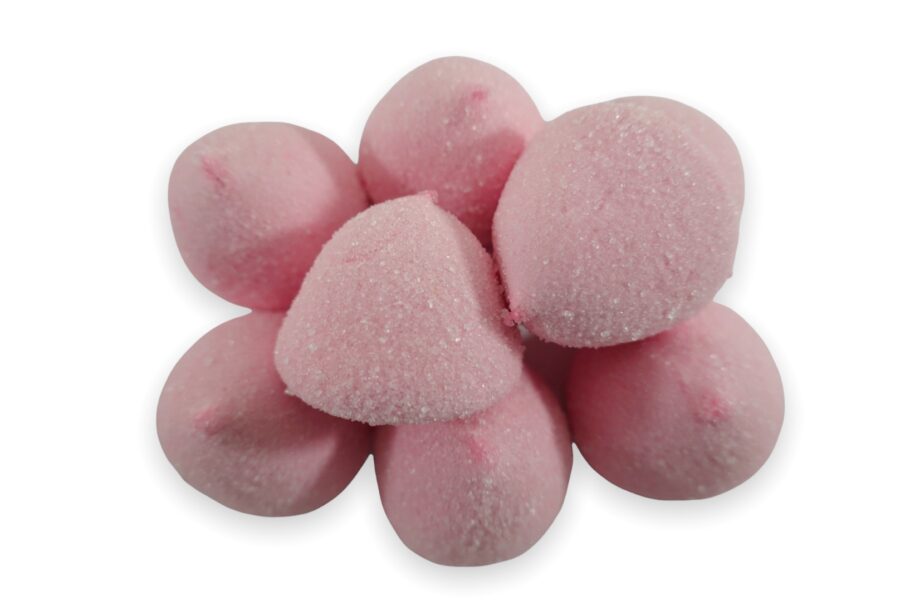 Pink marshmallow paintball sweets