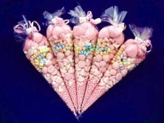Pink sweets cone bags